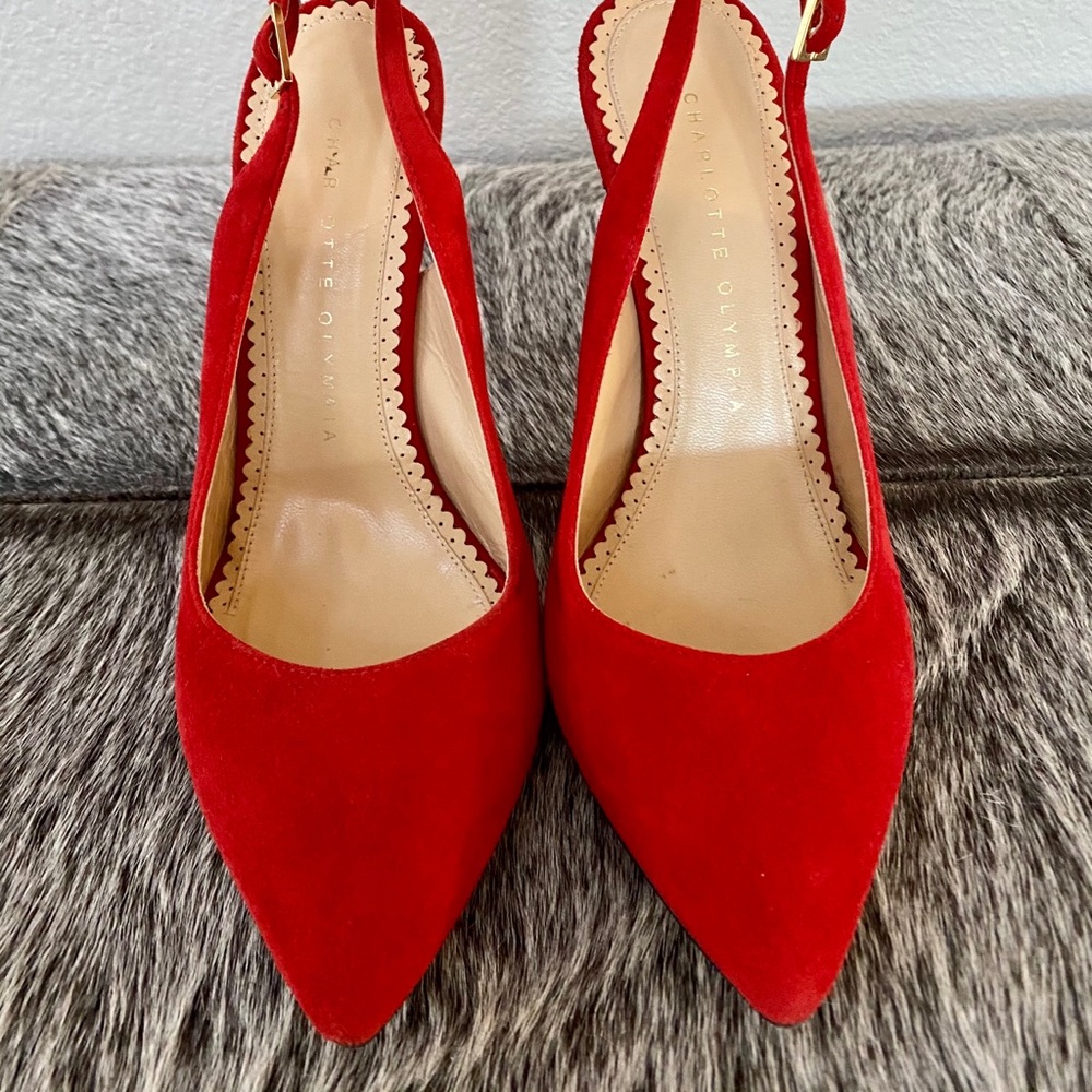 Charlotte Olympia Monroe Suede Slingback